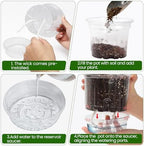MIXC 12 Pack 6.5 Inch Self Watering Pots for Indoor Plants-Clear Plastic - Image 5