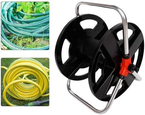 Hose Reel, 35 Meter Water Pipe Storage Rack Holder Freestanding Hose Winding Reel Cart for Outside Garden Patio Car Washing Watering - Image 4
