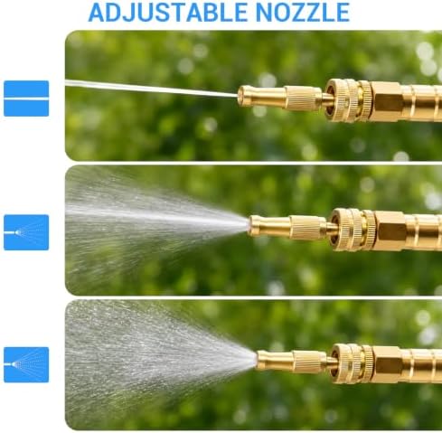 Heavy Duty Stainless Steel Garden Hose – Flexible, Kink-Proof & Crush-Resistant Metal Water Hose with Leakproof Brass Fittings – Adjustable Nozzle – Weatherproof Outdoor Hose for Lawn, Car - Image 6
