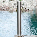 Stainless Steel Garden Water Column with Faucet - Outdoor Anti-Freeze Fountain & Hose Connector for Irrigation & Washing (1 Faucet, 33.9" x 8.1") by Unknown