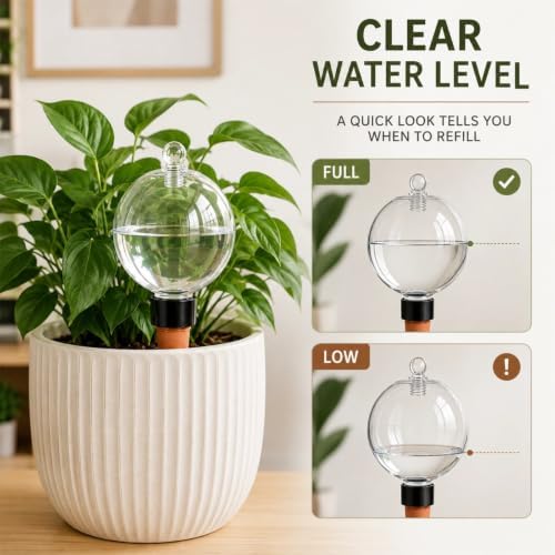 4Pcs Plant Watering Globes, 17oz Self-Watering Bulbs with Terracotta Spikes - Image 5