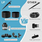 LP 240FT Drip Irrigation System Kit, Garden Watering Misting System - 40FT 1/2" Main Tube & 200FT 1/4" Distribution Tubing - Adjustable Nozzles & Sprinklers for Garden Greenhouse, Lawn, Potted Plants - Image 3