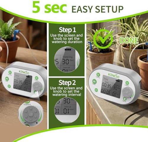 Automatic Plant Waterer, Plant Watering Device for 15 Pots, Indoor Plant Watering System, Auto Drip Irrigation Kit Programmable Water Timer with Smart Humidity Detection - Image 3