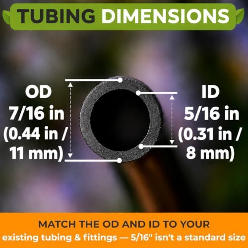 CARPATHEN 5/16" Irrigation Tubing Parts for Drip Irrigation Watering System - Image 2
