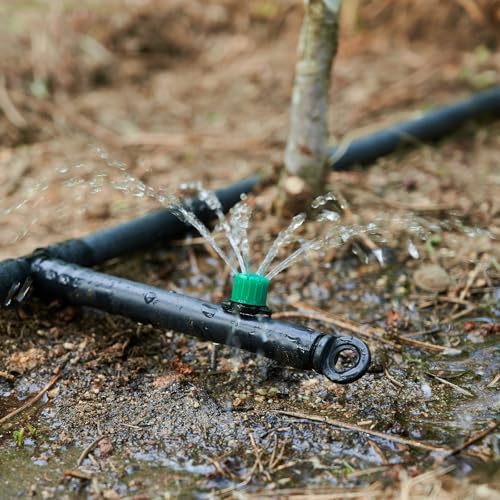 M METERXITY 400-Pack 360 Degree Adjustable Irrigation Dripper, 1/4 Inch Barbed Emitter Drip Sprinklers for Garden/Greenhouse/Flower Bed/Watering System, Anti-Clogging Emitters [Green] - Image 6