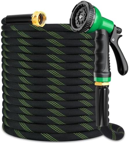 150 ft Garden Hose, 2026 New No Kink Flexible Water Hose 150ft, 10 Function Nozzle, Solid Metal Fittings, Enhanced Multi-layer Construction, Lightweight & Portable for Gardening, Cleaning, Car Washing by Jermichoc