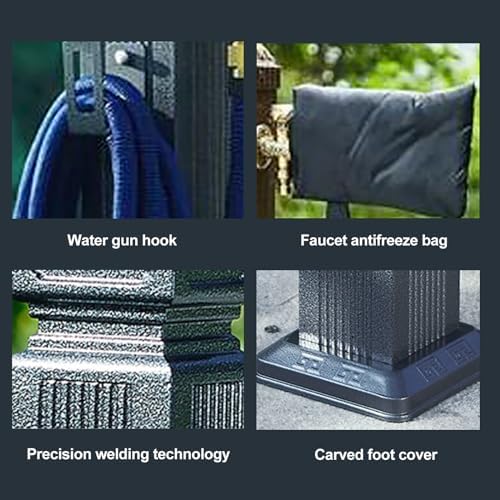 Outdoor Water Column with Faucet, Freestanding Floor Mounted Hydrant Water Tap, Garden Hose Holder with Brass Faucet, Outdoor Water Spigot, Outside Hose Faucet(65cm/26in) - Image 6