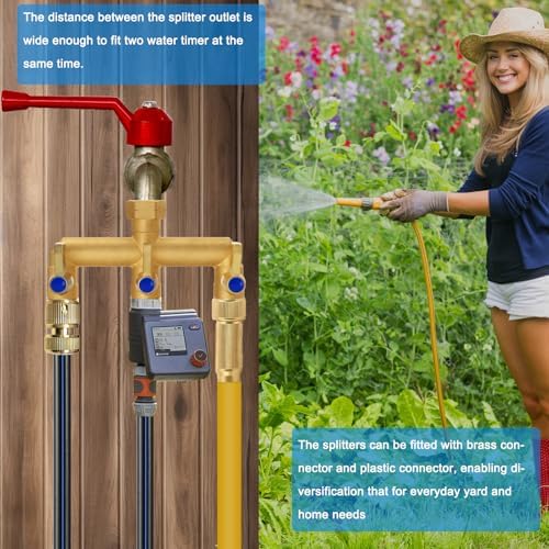 Brass Garden Hose Splitter, 3 Way Hose Splitter, Outdoor Hose Splitter, GHT 3/4 In. Female Inlet And 3 Way 3/4 In, (Increase Flow Style) - Image 7