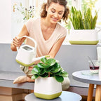 YULA Watering Can for Houseplants, White and Pistachio, 1.7 L - Image 2