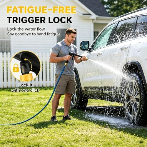 H2 Long Spray Gun With 3 Connectors, Portable High Pressure Water Sprayer For Car Wash, 360° Adjustable Nozzle Multifunctional Garden Hose Pipe Foam Blaster (3) - Image 3