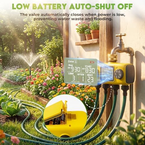 4 Zone Water Timer for Garden Hose, 4 Outlets Sprinkler Timer Kit - Image 6
