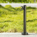 304 Stainless Steel Vertical Square Garden Hose Holder - Antifreeze Design with Double Faucet, Freestanding, Ideal for Patio & Backyard (Black, Low-Cut) by Unknown
