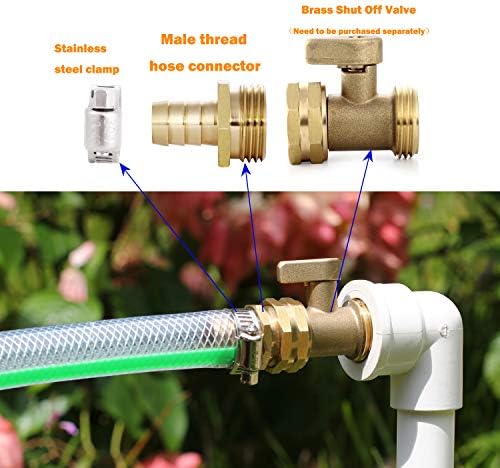Garden Solid brass Hose Repair Connector with Clamps,Fit for Garden Hose Fitting,Male and Female Hose Fittings 10 Set (3/4"-10 Set) - Image 5