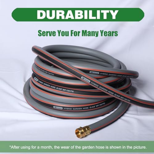 Garden Hose 50 ft 5/8,Rubber Water Hose Heavy Duty - Image 2
