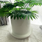 Ceramic Plant Saucer Tray 12 14 15 Inch White, 15" OD x12.25 ID x2.2 Deep| Extra-Large Size Sturdy Heavy Duty Glazed Bevel Planter Drip Flower pots with Catch Basin for Indoor Outdoor Plants - Image 3
