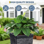 Tall Outdoor Planters Set of 2, 16" Planters for Outdoor Plants - Image 6