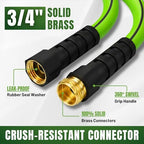 50ft Garden Hose 5/8”, Flexible Water Hose with Swivel Grip, Kink Resistant and Leakproof Brass Fittings for Lawn, Garden & Car Wash (50 Feet) - Image 2