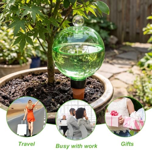 Penitue 4Pcs Plant Watering Globes, 16.9oz Self Watering Bulbs Spikes Slow Release Water Planter Insert with Top Fill Design for Indoor Outdoor Plant Waterer Device Automatic Drip Irrigation System - Image 7