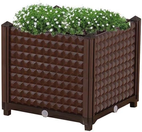 YSUEFIJO Raised Garden Bed Outdoor, Elevated Plastic Planter Box, Garden Grow Box Patio Gardening Planter Box, with Water Design & Drainage Holes, for Flower Vegetable Herbs by WELCOMETOYSUEFIJO