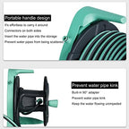 Retractable Garden Hose Reel with 1/2-Inch Hose, Wall Mounted/Portable Tote Hose Reel Holder Water Pipe Rack, Includes Heavy-Duty Hoses &Storage Shelf and Nozzles, for Gardening Car Cleaning Waterin - Image 6