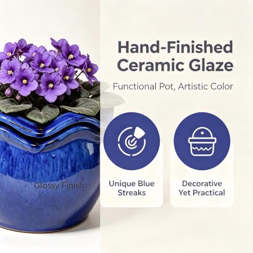 Ceramic Self-Watering African Violet Pots for Indoor Plants - Image 2