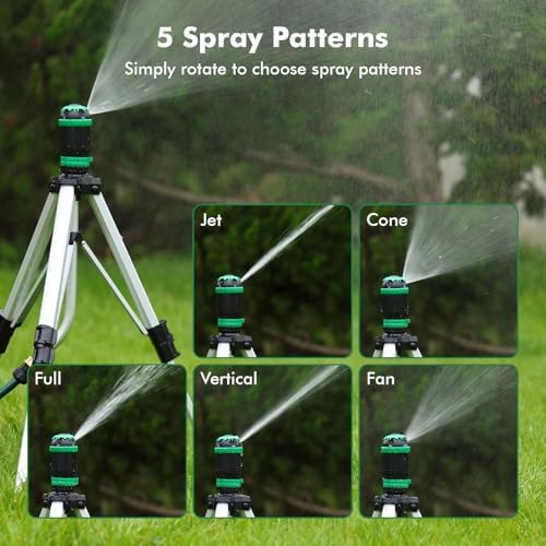 RESTMO Gear Drive Sprinkler with Metal Tripod Base for Large Area Watering - Image 4