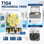 T104 Mechanical Timer Switch Replacement, 24-Hour Pool Timers for Pump - Image 4
