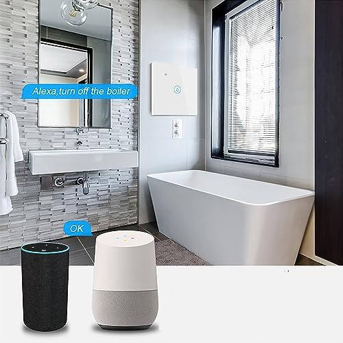 EU 40A WiFi Smart Water Heater Switch,Glass Touch Panel,Works with Apple Homekit Siri Voice Control, Waterproof,Neutral line Needed - Image 2