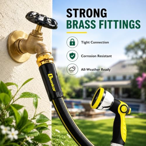 200FT Expandable Garden Hose, 5/8 Inch Heavy Duty Leak-Proof Water Hose with 600PSI Pressure, for Gardening, RV, and Pet Wash, Yellow Green - Image 3