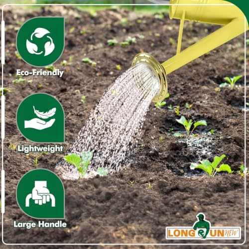 Gold Galvanized Iron Watering Can for Indoor Plants, DIY Watering Cans for House Plant Garden Flower, Long Spout Water Can for Outdoor Watering Plants 6.44L 1.7Gallon (Beige) - Image 5