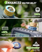 RAINPOINT 3 Zone Water Sprinkler Timer with Brass Inlet, IP65 Waterproof Hose Irrigation Timer, Rain Delay Manual Auto Watering System with Large LCD Display for Yard Lawn Garden, 2027 New Version - Image 2