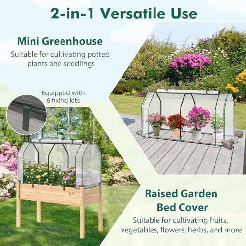 Happygrill Portable Mini Greenhouse with Roll-up Zipper Door & PE Cover - Image 3
