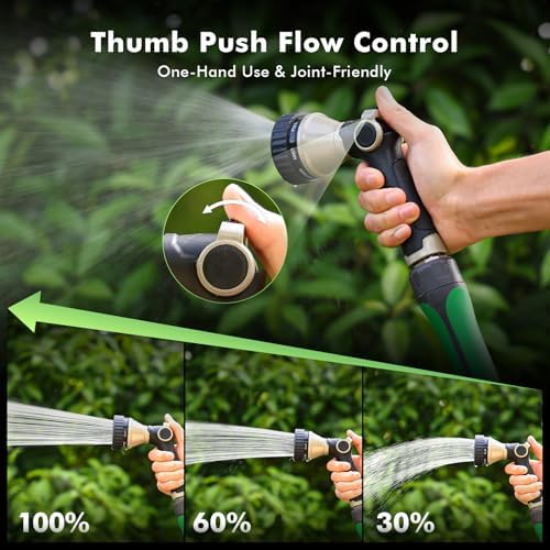 RESTMO Water Hose Nozzle Heavy Duty, Adjustable Hose Sprayer Thumb Control - Image 3