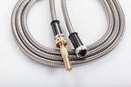 50' FT Metal Garden Hose 304 Stainless Steel 18 Gauge Super Light Weight With Solid Brass Fireman Twist Nozzle Sprayer - Image 2