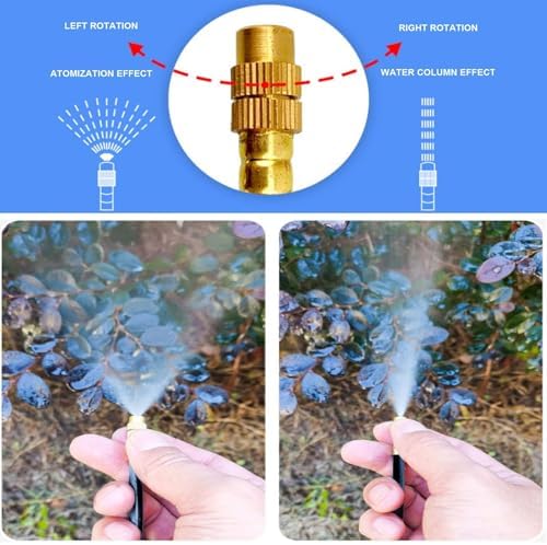 New drip Irrigation kit, Automatic Garden Watering System, Quick Connector and 360-degree Bending Dropper atomizing Copper Nozzle, Garden Plant Lawn Courtyard Watering System. (165FT) - Image 4