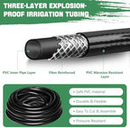 1/2 Inch Drip Irrigation Tubing 100FT Flexible Garden Water Hose Supply - Image 4