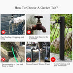 Stainless Steel Outdoor Column Garden Water Faucet with Hose Stand Balck - Image 3