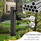 304 Stainless Steel Outdoor Water Column, Freestanding Hose Stand with Faucet, Antifreeze Garden Accessory for Backyard, Farm & Pasture - 60cm/23.6in (Black) - Image 2