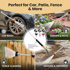 Sakerplus Pressure Washer Wand for Garden Hose, 17.5" Hydro Jet Power Washer Wand with 3 High-Pressure Nozzles, Brass Quick Connect Garden Hose Nozzle for Car Wash, Patio,and Window Cleaning (3 set) - Image 3