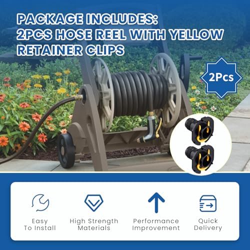 2Pcs Hose Reel Inlet Connectors with Yellow Retainer Clip Part - Image 6