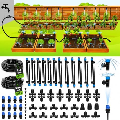 Bonviee Drip Irrigation System Kit for Garden Watering, 230FT Quick Connect by BonvieeDirect