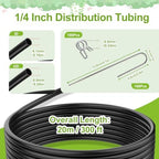 300FT 1/4in Drip Irrigation Tubing with Clamp and Stake,Irrigation Tube Kit - Image 2