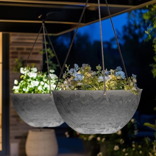 LA JOLIE MUSE Hanging Planter Baskets for Outdoor Plants, Set of 2, 13 Inch - Image 2