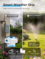 meross WiFi Water Timer for Garden Hose, Brass Inlet & Outet, Rain Skip - Image 3