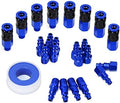 Aluminum Air Fittings, 1/4" NPT, 25 Pieces, Blue by FYPower