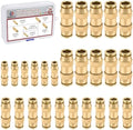 26PCS 5/32" 1/4" 3/8" Brass Dot Air Line Fitting Kit, Straight Union by BOERAY