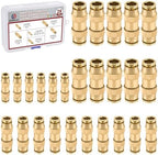 26PCS 5/32" 1/4" 3/8" Brass Dot Air Line Fitting Kit, Straight Union by BOERAY