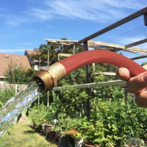 Flexon Flextreme 5/8" x 50ft Red Synthetic Performance Rubber Garden Hose – Lightweight, All-Weather Flexibility, Heavy-Duty, Kink-Resistant, Solid Brass Couplings, Watering Hose for Lawn & Garden - Image 4