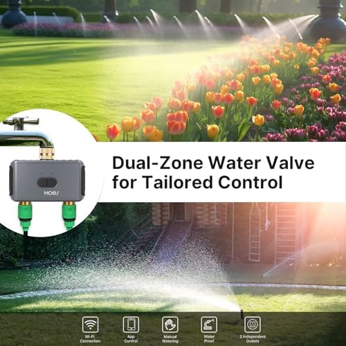 MOES 2-Zone BLE Sprinkler Timer, Dual Outlet, Rain Delay - Image 2