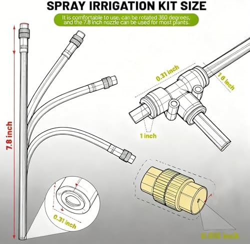 Drip Irrigation System，360° Bendable Drip Irrigation Kit Automatic Irrigation System for Garden, Adjustable Garden Watering Misting System for Greenhouse, Yard, Lawn, Plant(66FT) - Image 5